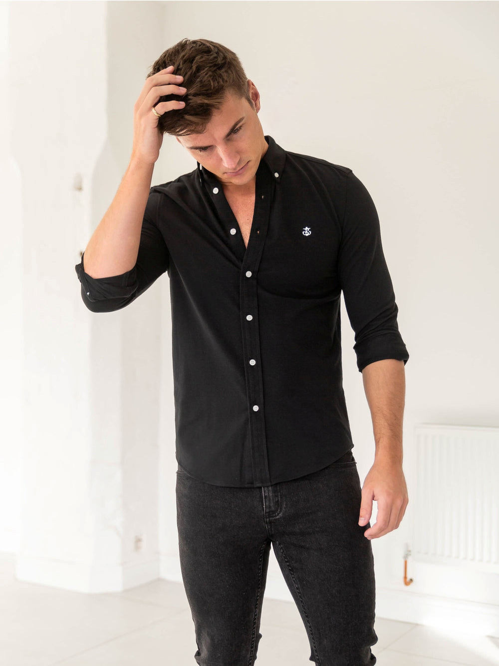 Black Blakely Arlo Soft Stretch Shirt | FXW627584