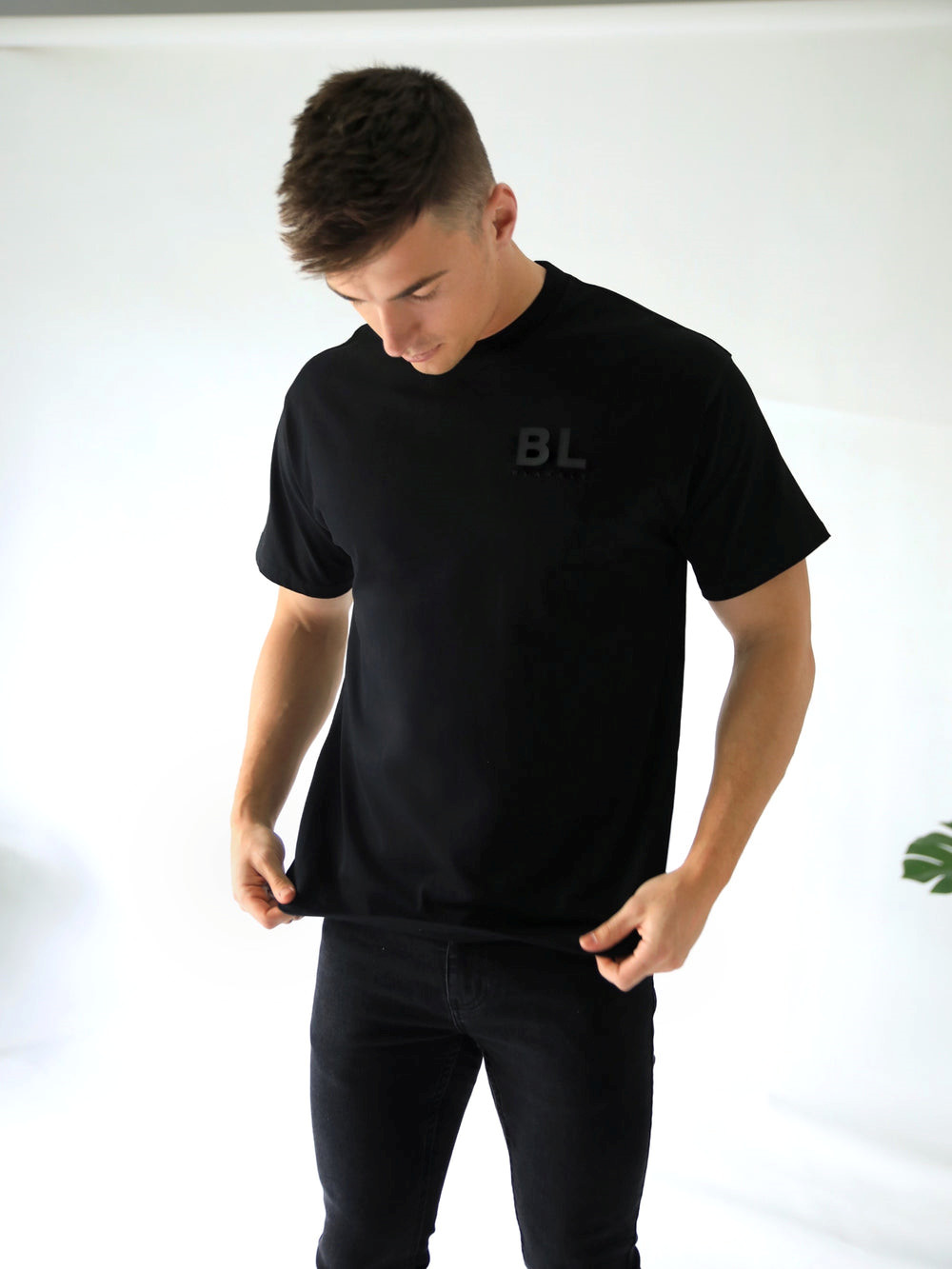 Black Blakely BLK Blackout Oversized T-Shirt | HZC294367