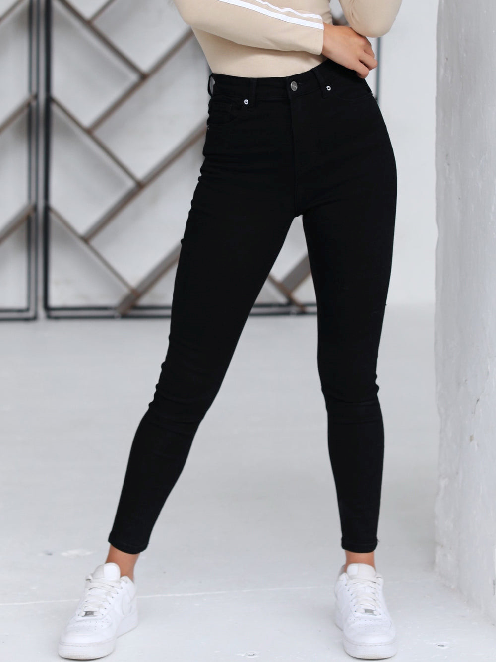 Black Blakely High Waisted Skinny Jeans | JWD234570