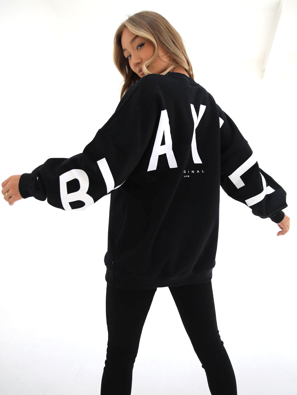 Black Blakely Isabel Oversized Jumper | HCW651832