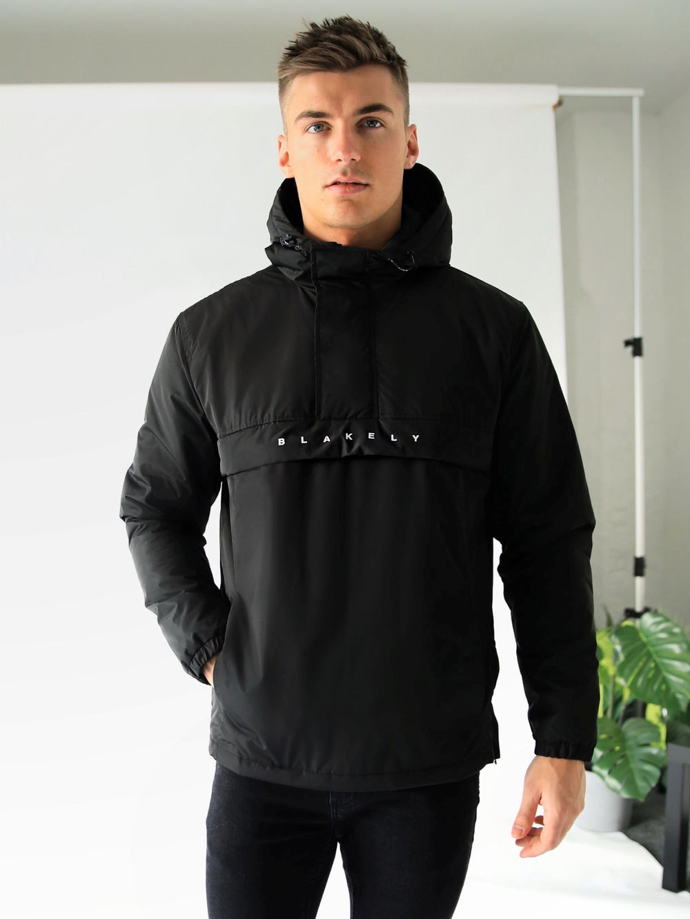 Black Blakely Lagan Pull Over Jacket | PWZ091326