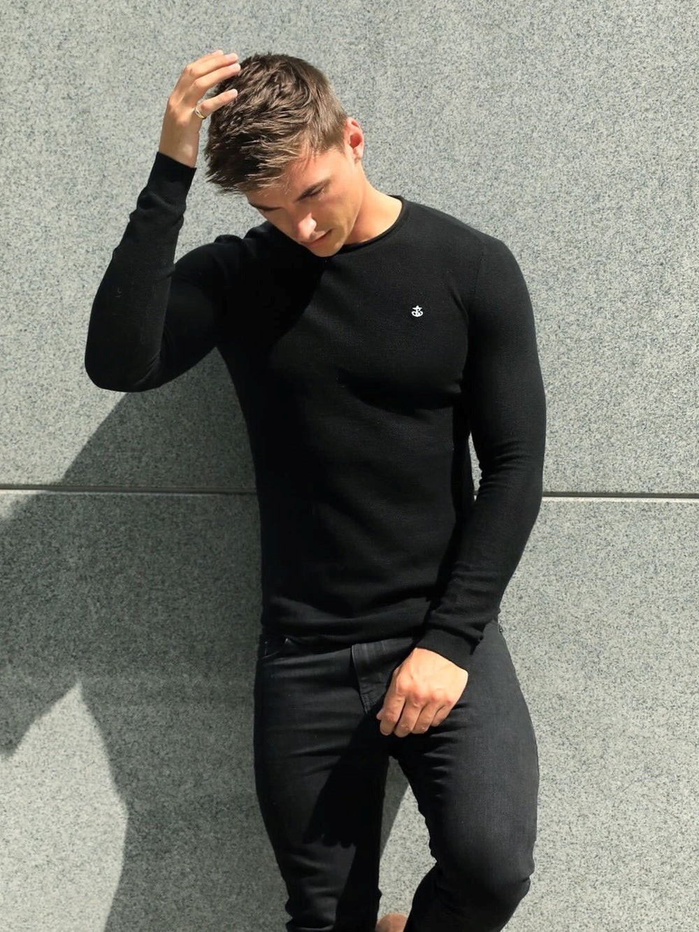 Black Blakely Mason Knit Jumper | ORC902165