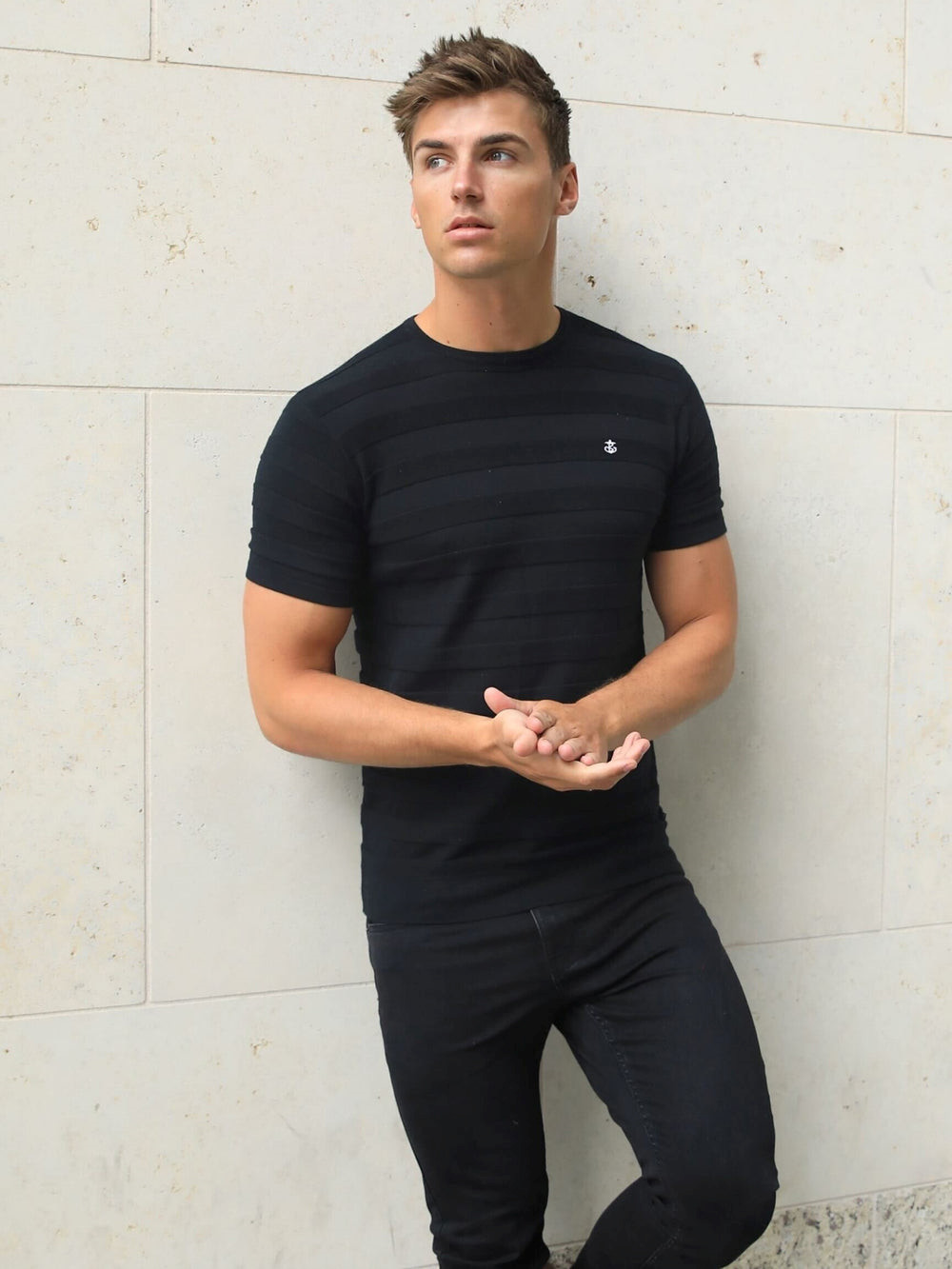 Black Blakely Raphello Stripe T-Shirt | JDB689752