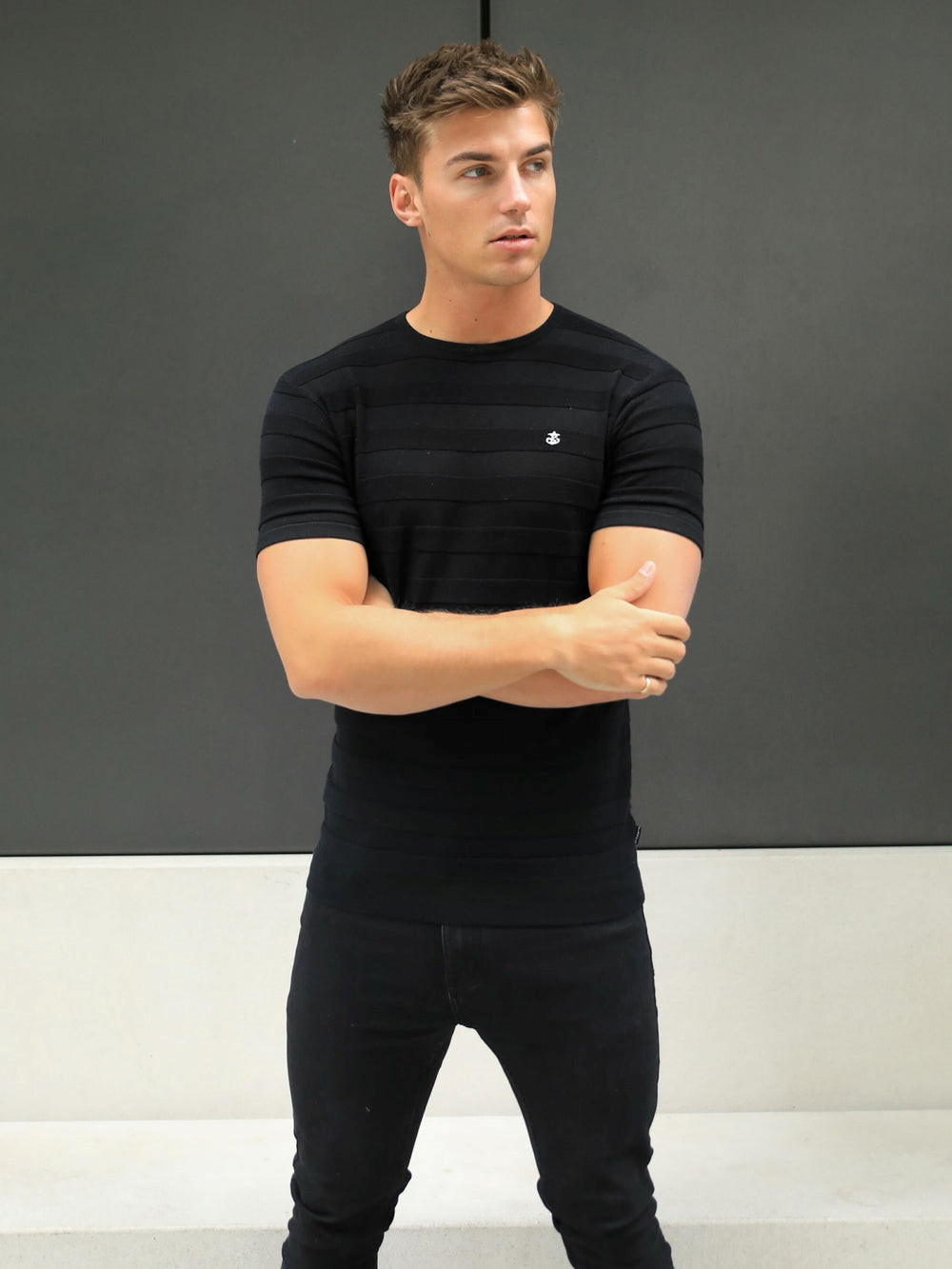 Black Blakely Raphello Stripe T-Shirt | JDB689752