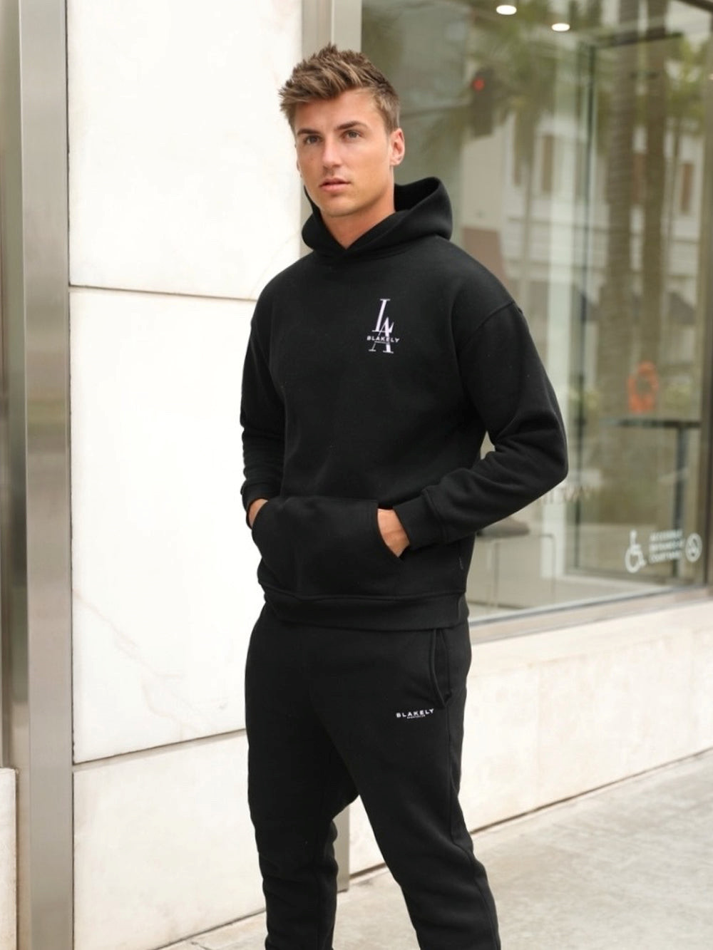 Black Blakely Sports Club Relaxed Hoodie | SFT327594