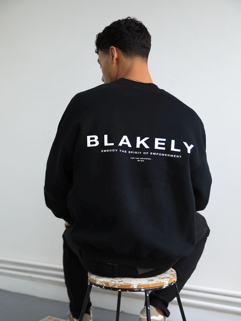 Black Blakely Statement Relaxed Jumper | BSO819356