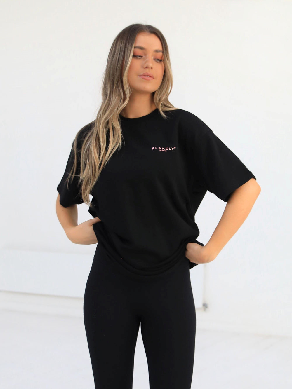 Black & Pink Blakely Womens Members Relaxed T-Shirt | XGP037859