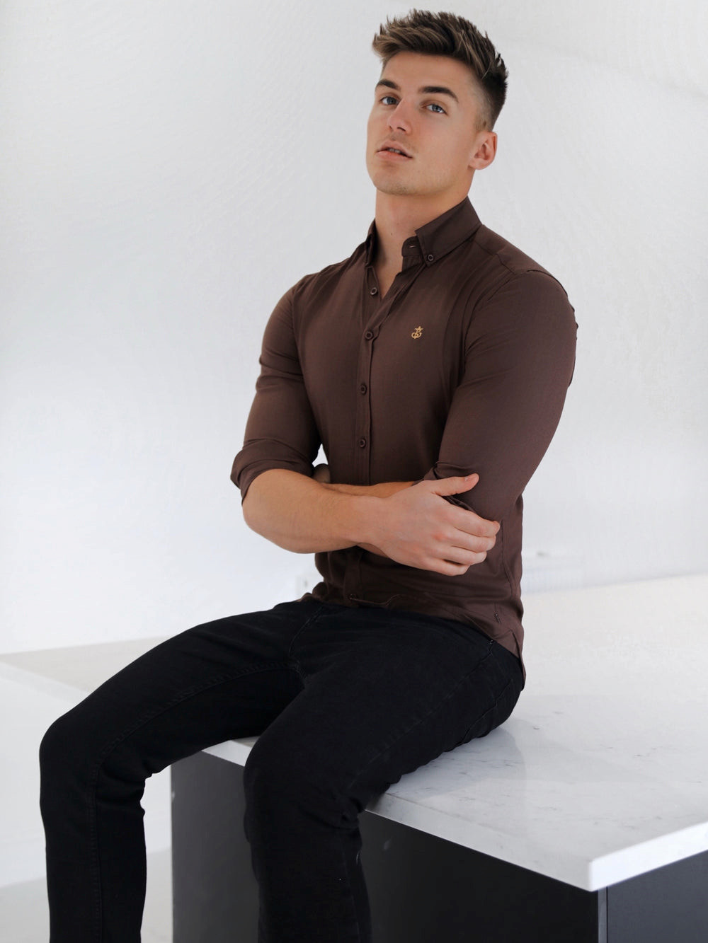 Blakely Holbrook Fitted Stretch Shirt | OVA260381