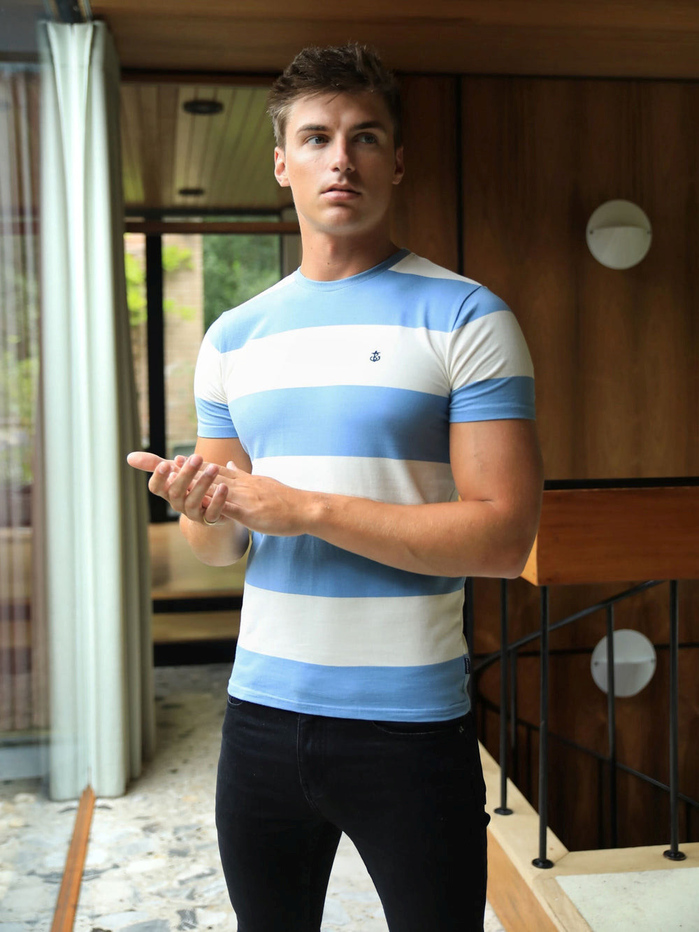 Blue Blakely Alassio Stripe T-Shirt | KCJ078945