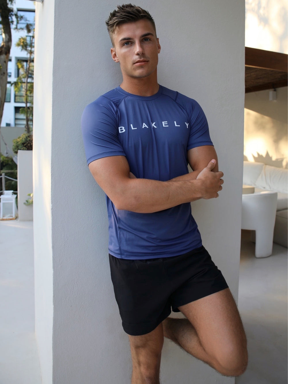 Blue Blakely Alert Gym T-Shirt | HAP095436