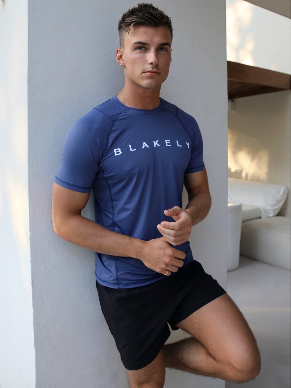 Blue Blakely Alert Gym T-Shirt | HAP095436