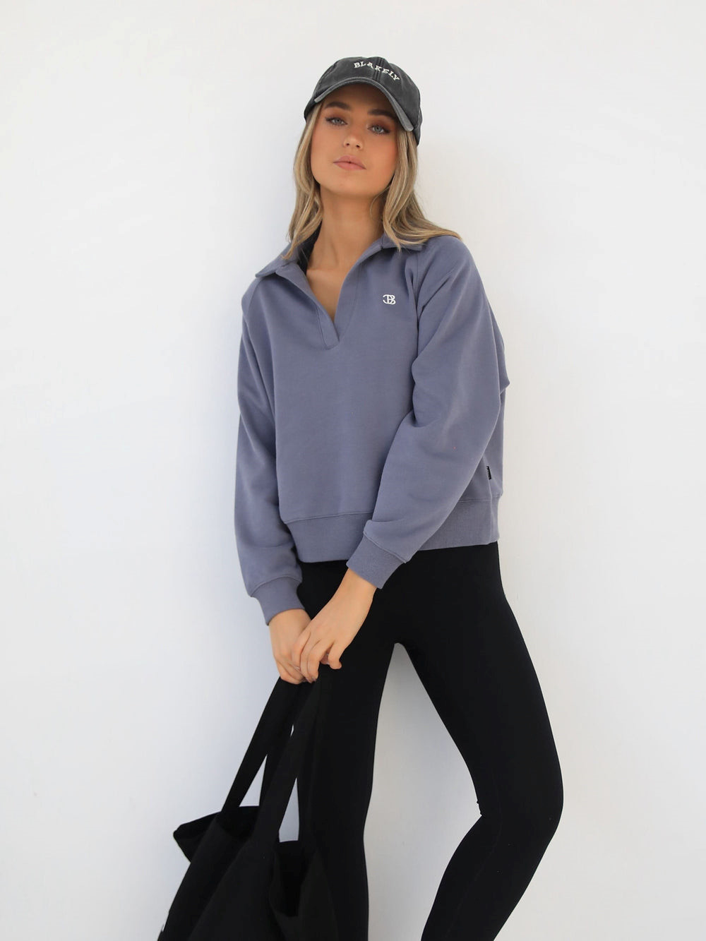 Blue Blakely Initial V-Neck Jumper | KQE061437