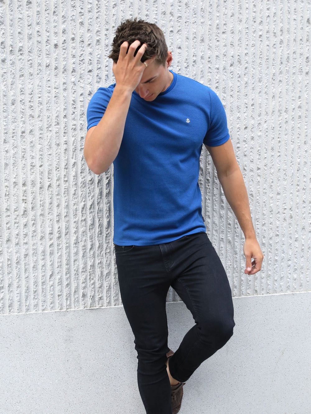 Blue Blakely Toulon Textured T-Shirt | ISK964370