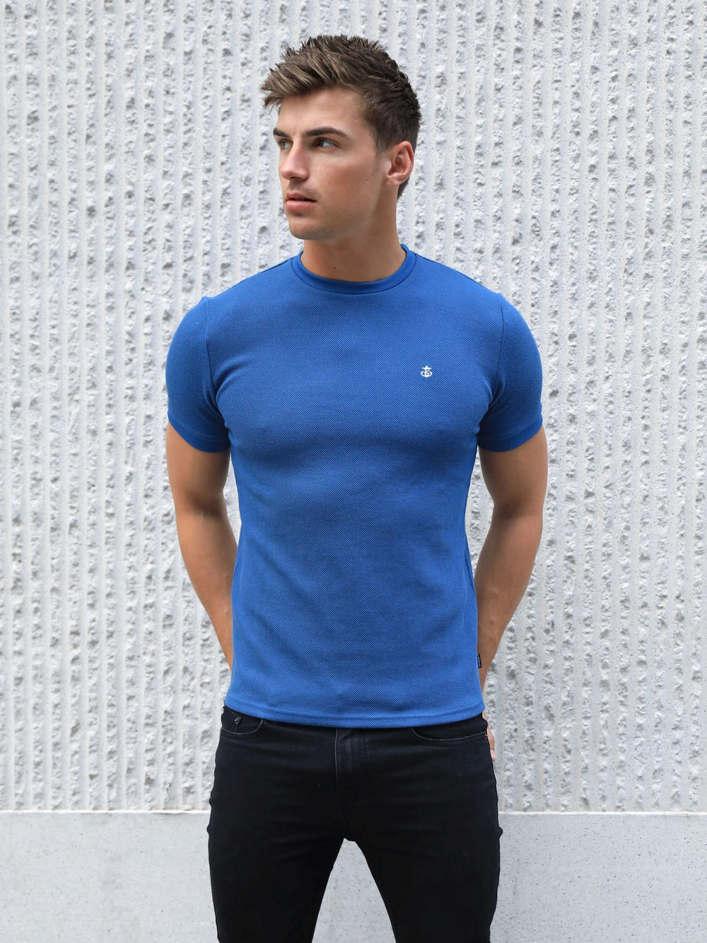 Blue Blakely Toulon Textured T-Shirt | ISK964370