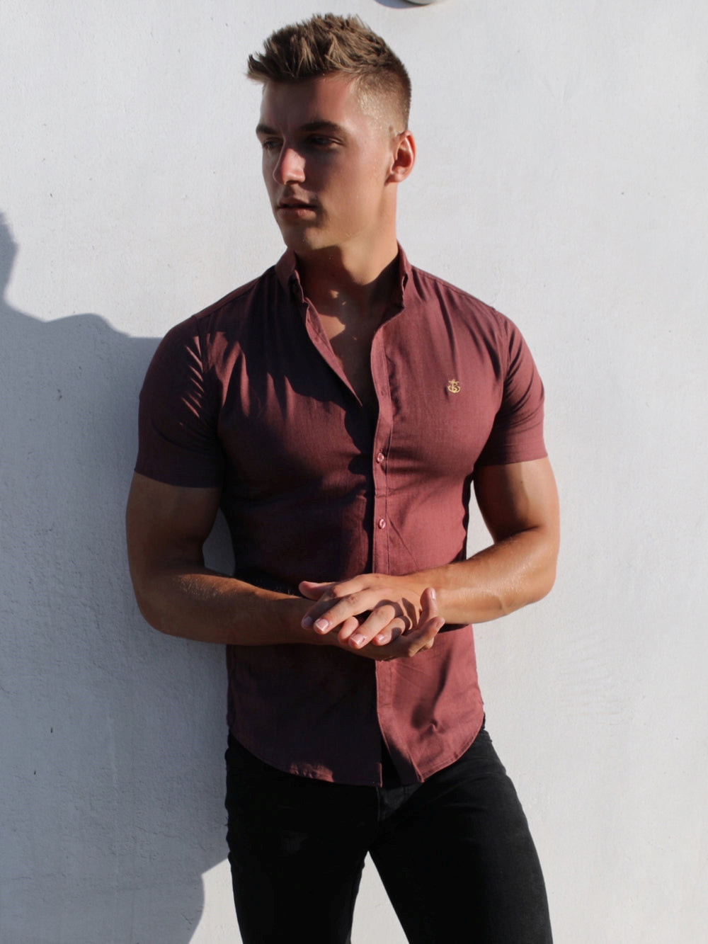 Burgundy Blakely Brisbane Short Sleeve Shirt | CFX704582