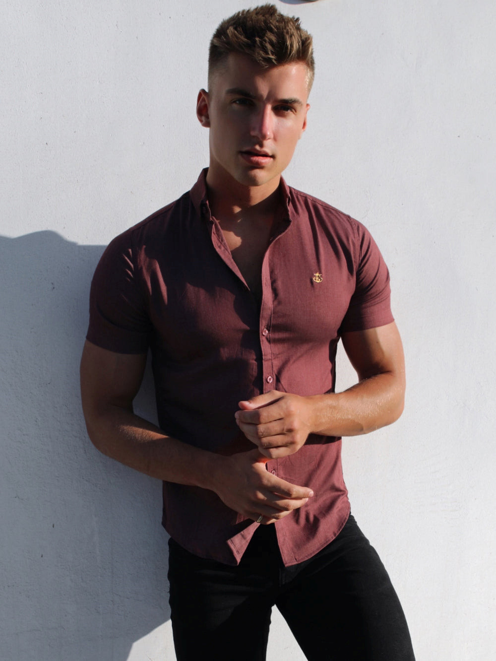 Burgundy Blakely Brisbane Short Sleeve Shirt | CFX704582