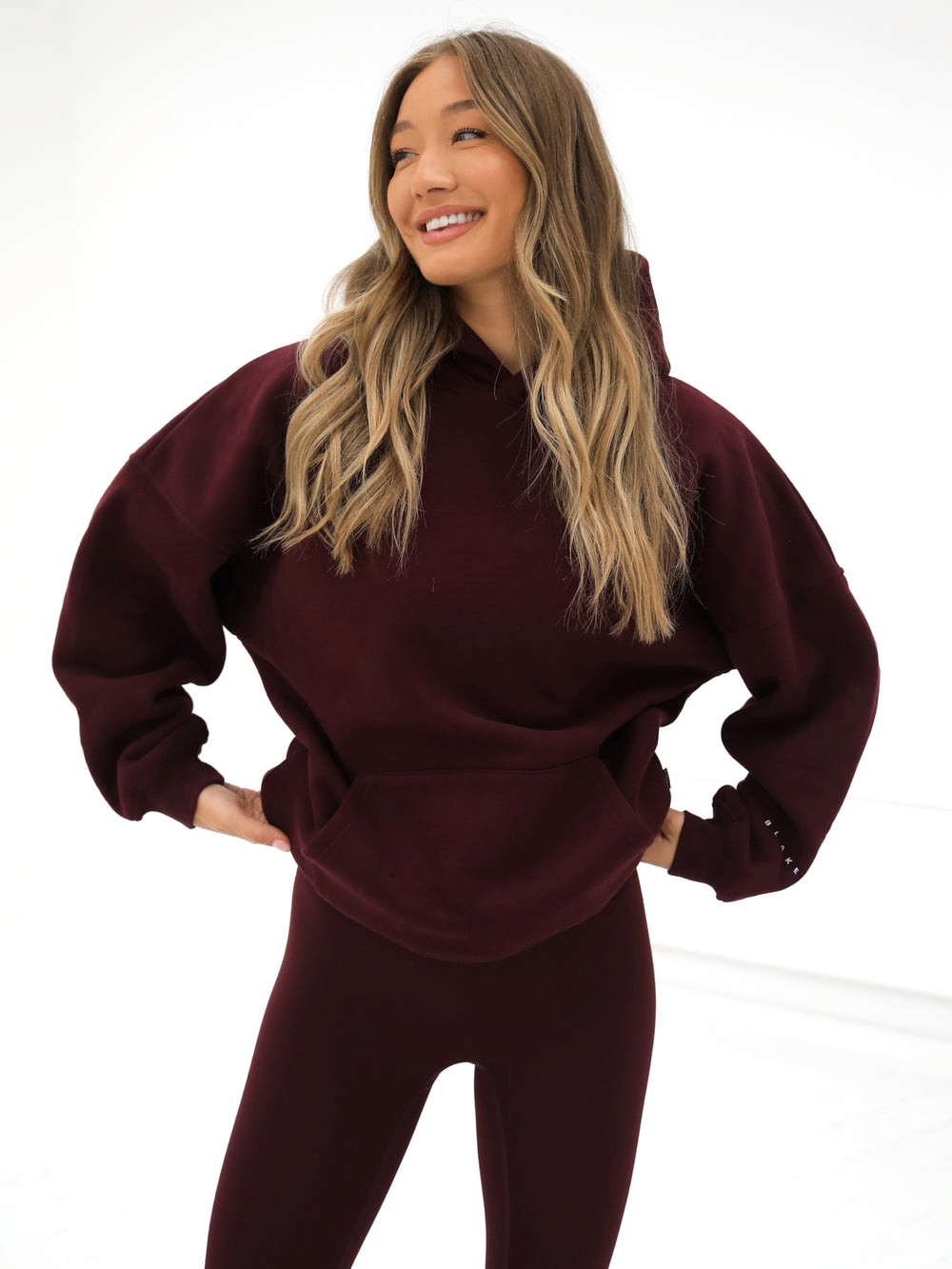 Burgundy Blakely Isabel Oversized Hoodie | UCA378029