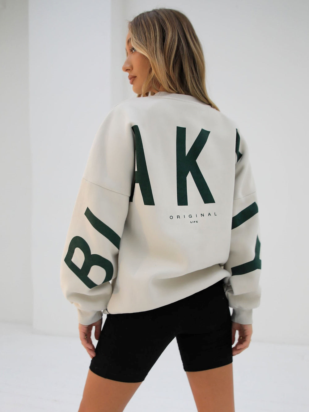 Chalk & Forest Green Blakely Isabel Oversized Jumper | OAH403829