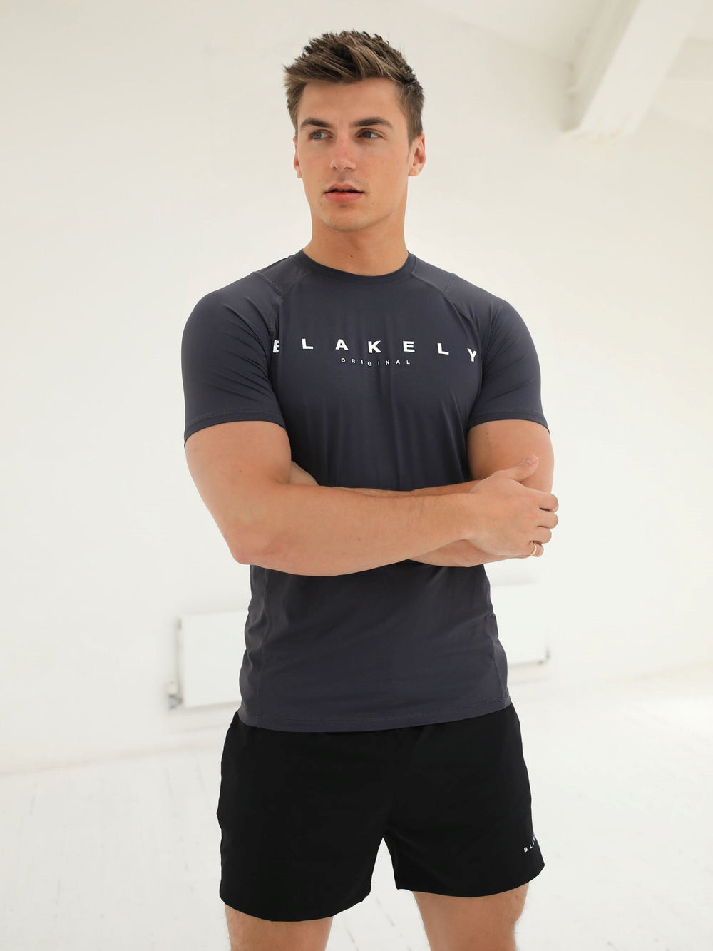 Charcoal Blakely Apex Active T-Shirt | EAI046785