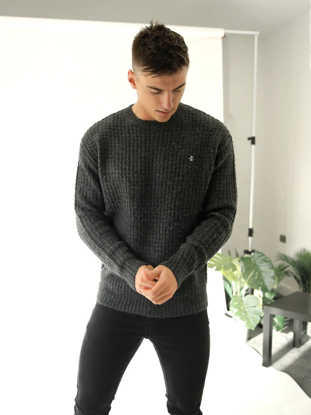 Charcoal Blakely Burford Knit Jumper | EZT921407