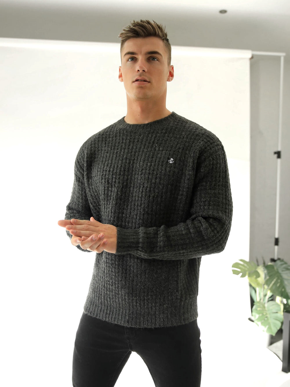 Charcoal Blakely Burford Knit Jumper | EZT921407