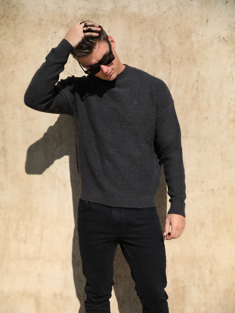 Charcoal Blakely Huxley Knit Jumper | QVL968301