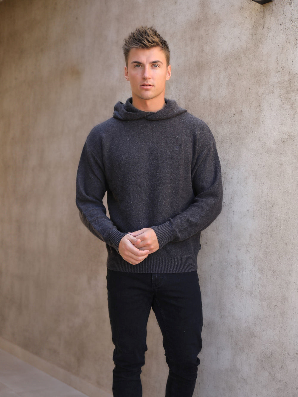 Charcoal Blakely Huxley Knitted Hoodie | ITS278504