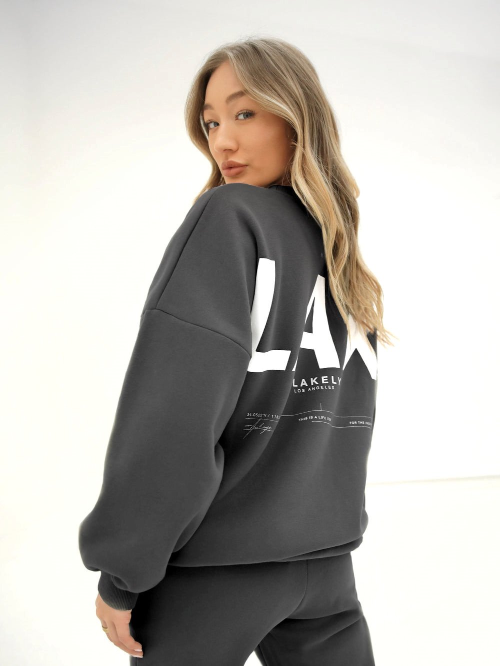 Charcoal Blakely LAX Isabel Oversized Jumper | YTZ621783