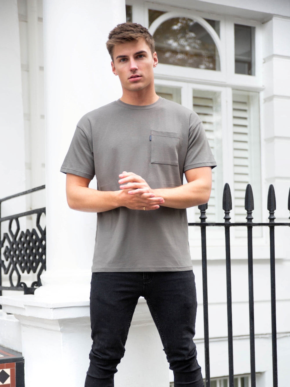 Charcoal Blakely Relaxed Pocket T-Shirt | BMH405237