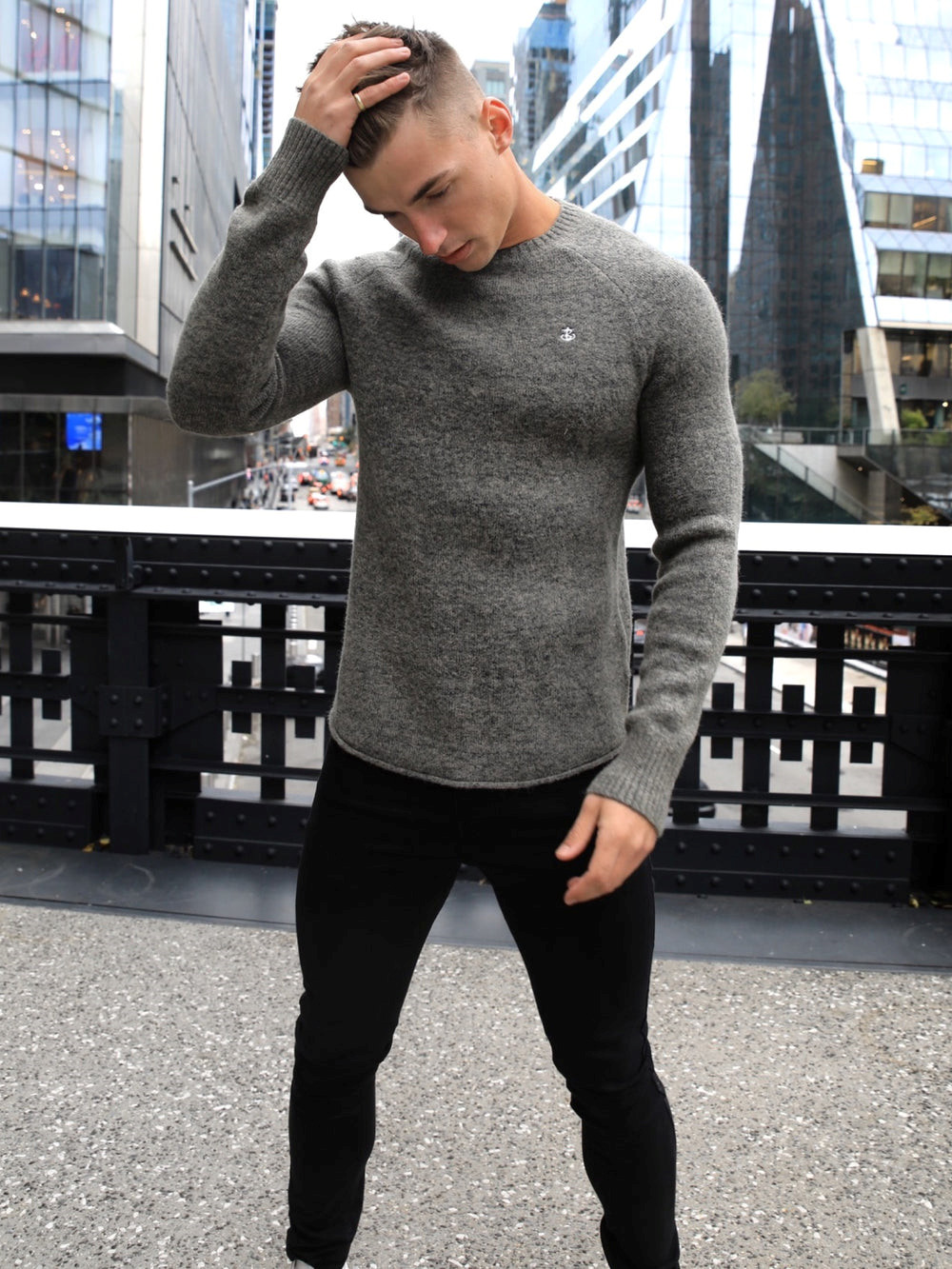 Charcoal Blakely Yardley Knit Jumper | NXK263795