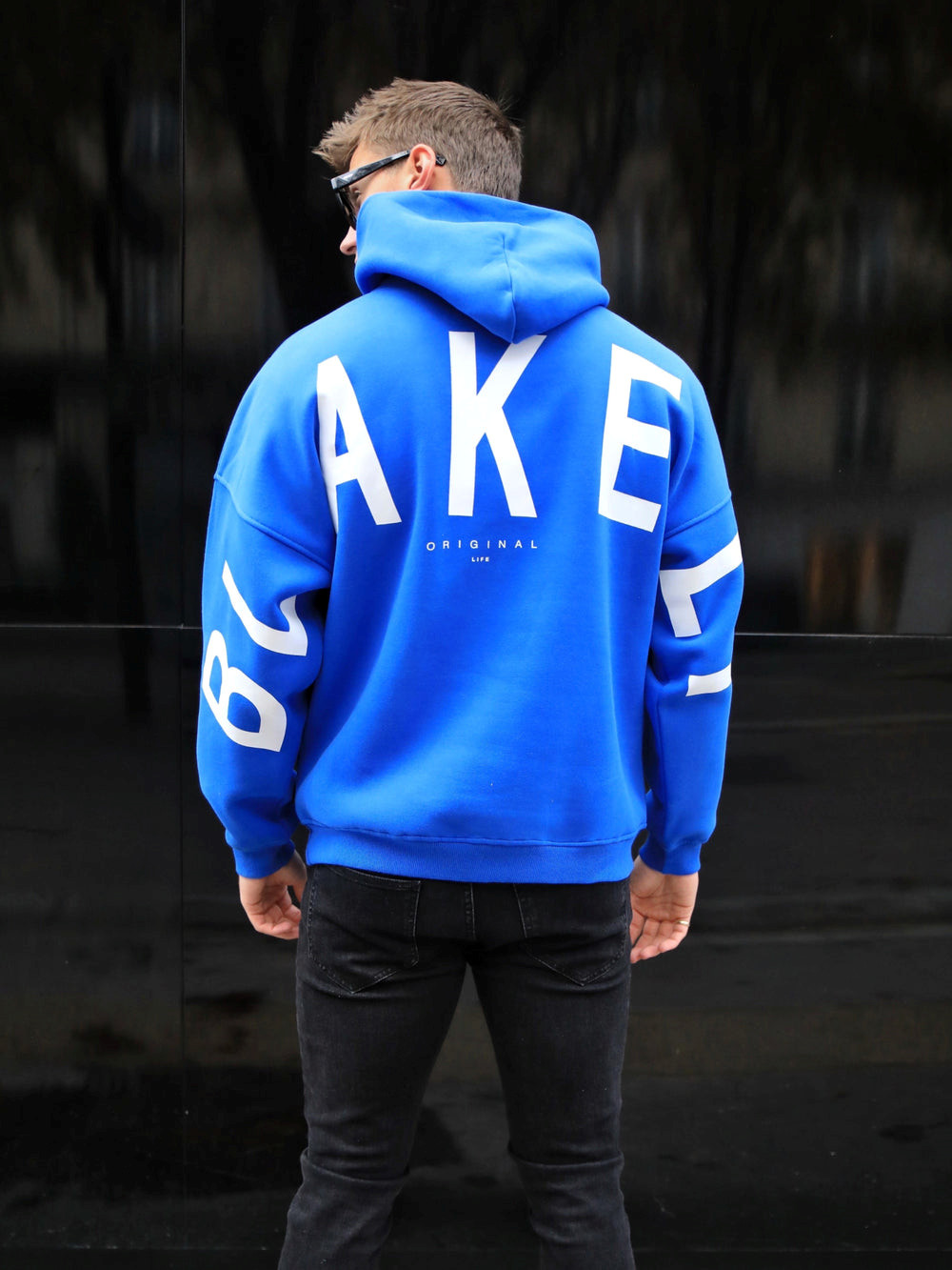 Cobalt Blue Blakely Members Idris Oversized Hoodie | TDW648293