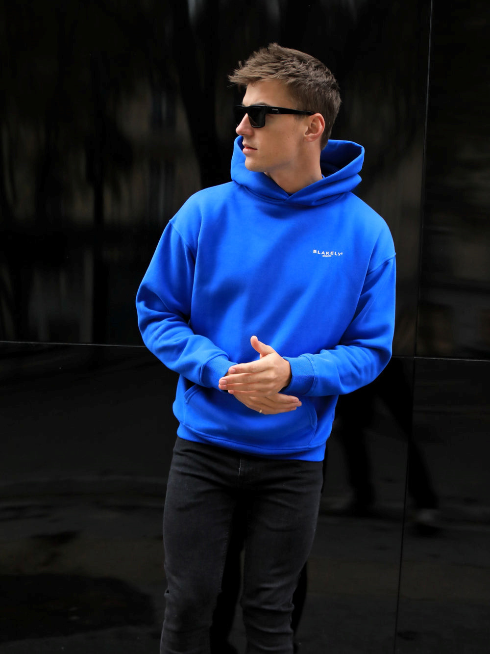 Cobalt Blue Blakely Members Relaxed Hoodie | MEW024391