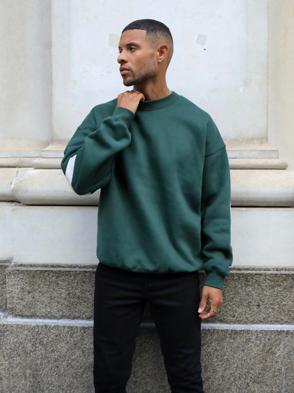 Dark Green Blakely Idris Oversized Jumper | OMR915643