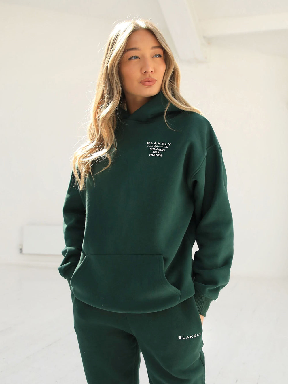 Dark Green Blakely Monaco Women's Relaxed Hoodie | VSB153279