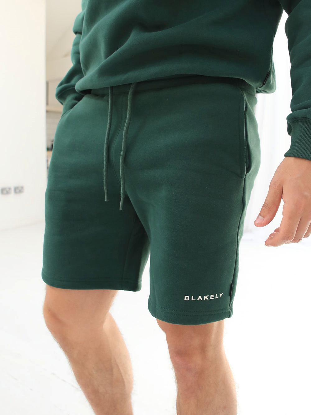 Dark Green Blakely Riviera Initial Jogger Shorts | TVF382165