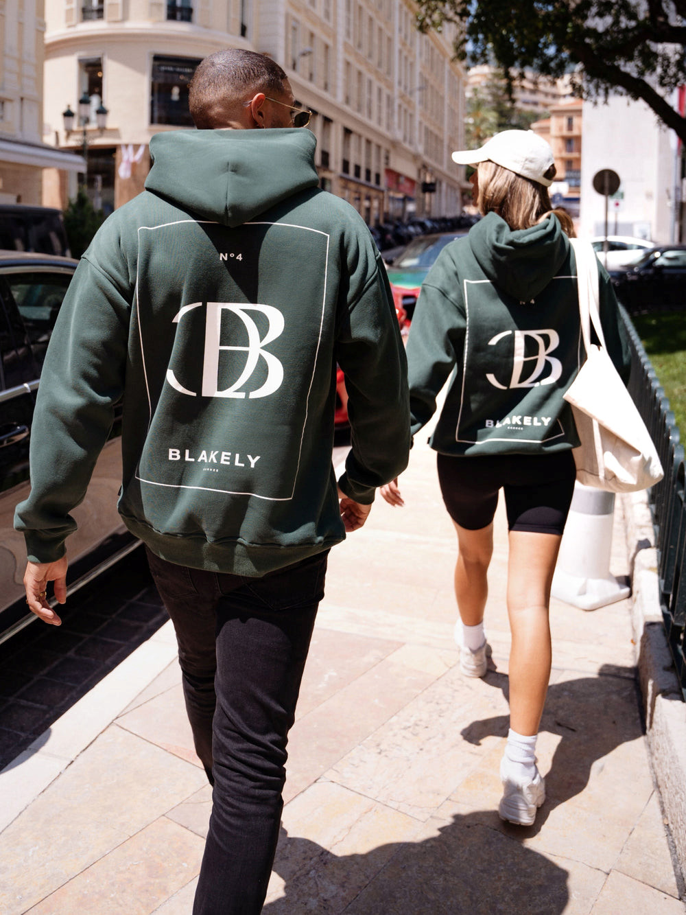 Dark Green Blakely Riviera Initial Relaxed Hoodie | NUR701932