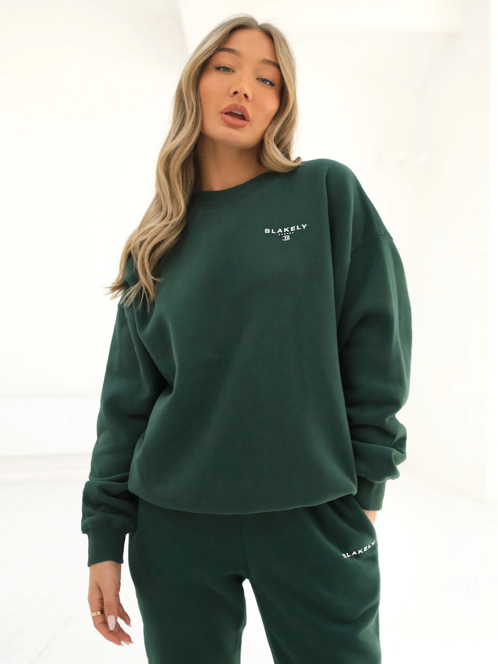 Dark Green Blakely Riviera Initial Women's Jumper | IQE407291