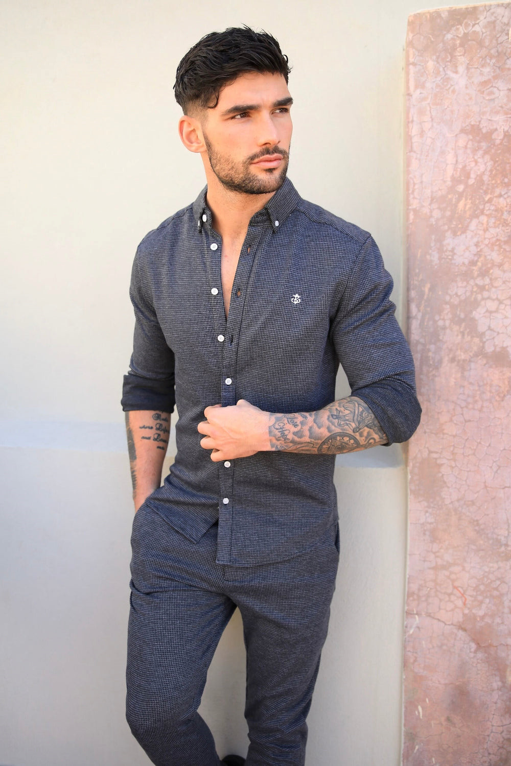 Dark Grey Blakely Midar Check Shirt | UAW329075