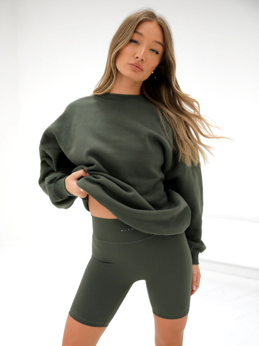 Dark Khaki Green Blakely Isabel Oversized Jumper | DIQ027845