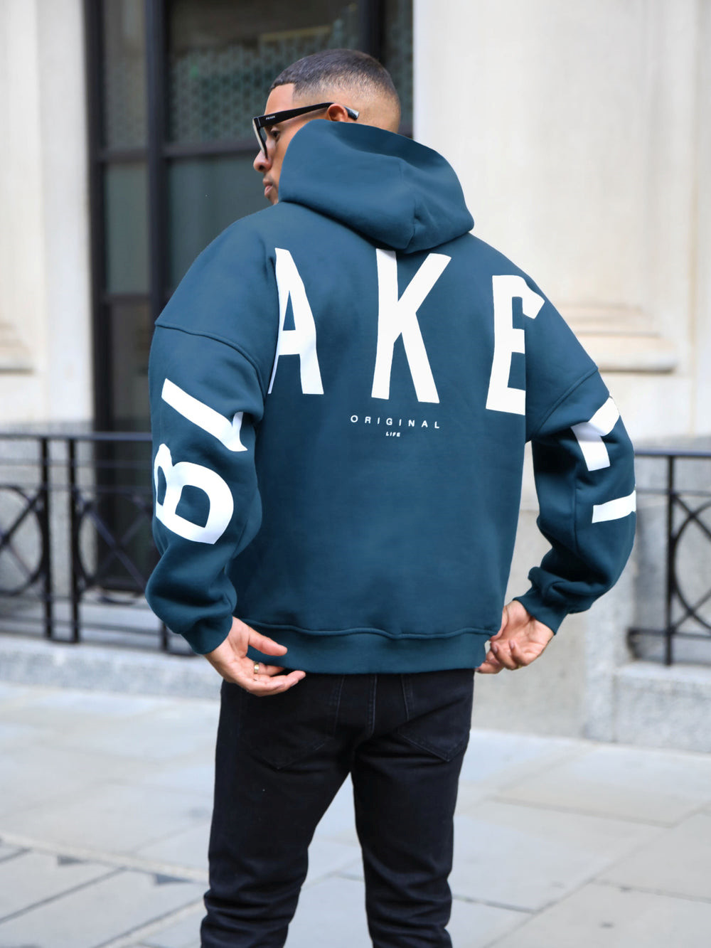 Dark Teal Blakely Idris Oversized Hoodie | AJC140958