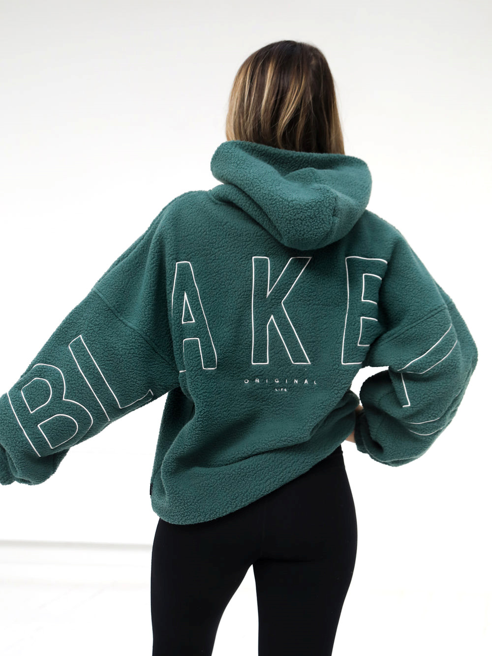 Green Blakely Borg Isabel Oversized Hoodie | OTV641589