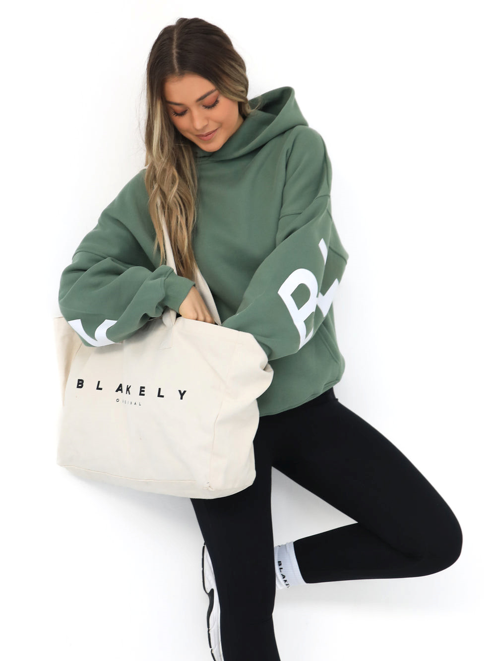 Green Blakely Isabel Oversized Hoodie | BRC724961