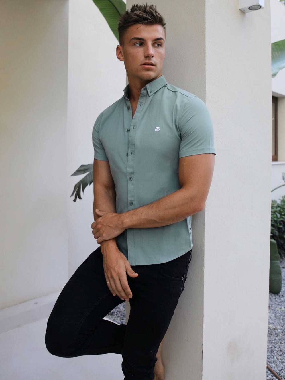 Green Blakely Pretoria Short Sleeve Shirt | VKT602841