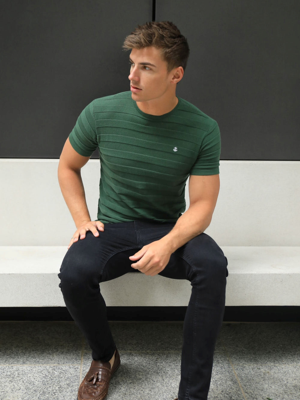 Green Blakely Raphello Stripe T-Shirt | VSF701539