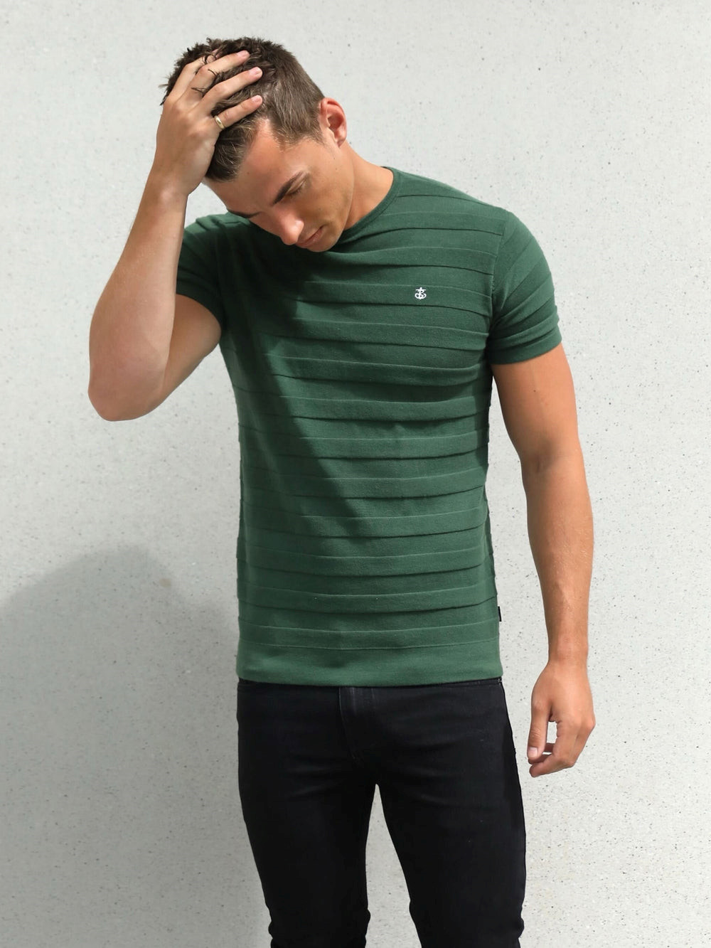 Green Blakely Raphello Stripe T-Shirt | VSF701539