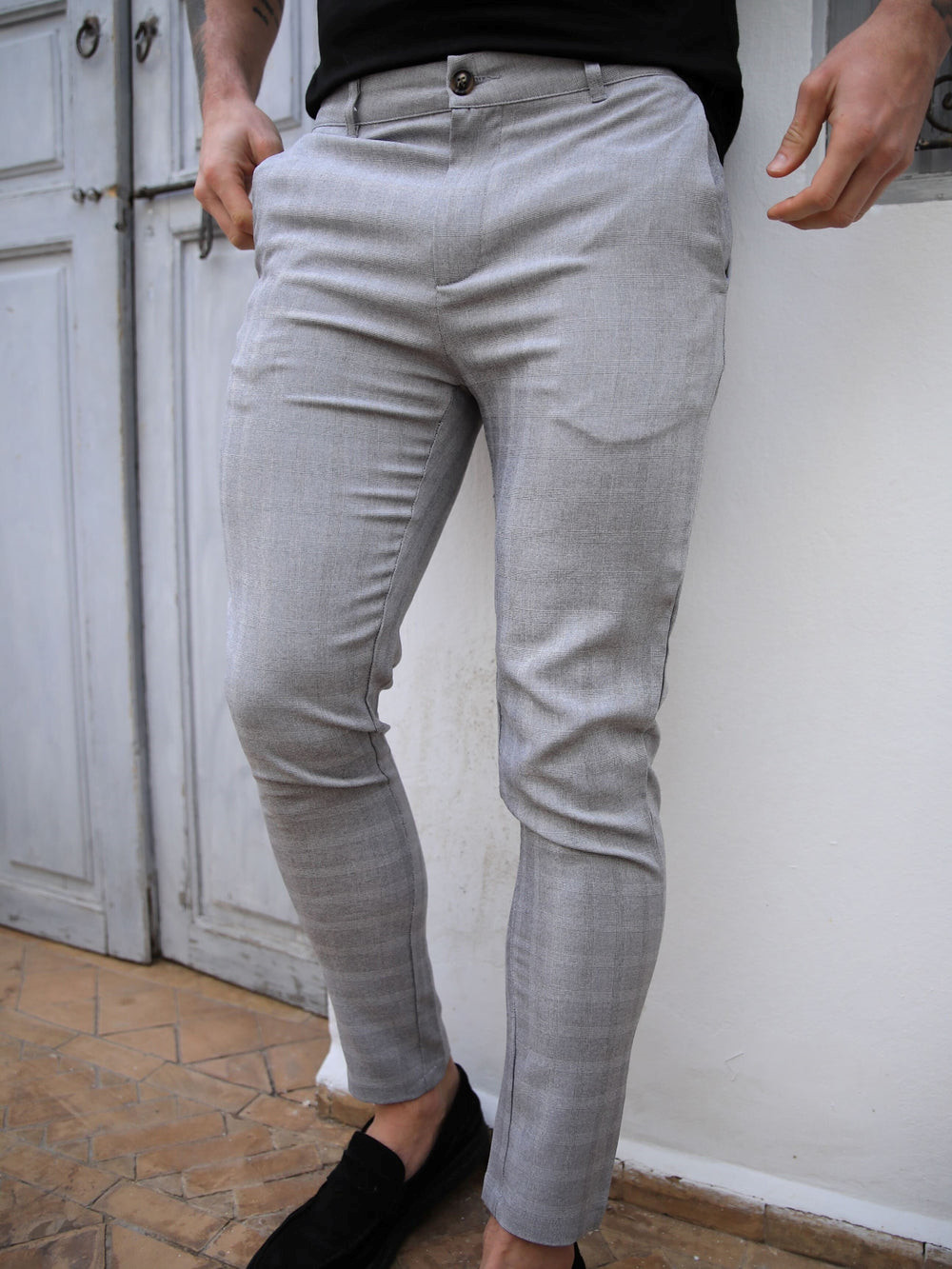 Grey Blakely Assaki Checked Trousers | AMO751490