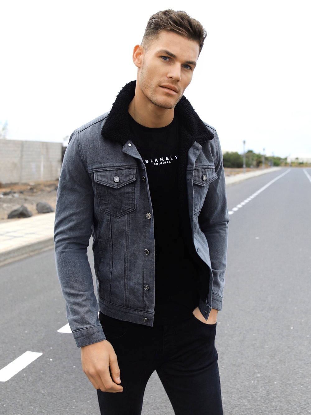 Grey Blakely Daytona Denim Jacket | QIZ517064