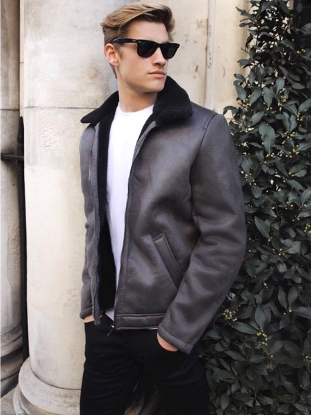 Grey Blakely Dumont Aviator Jacket | VNE107892