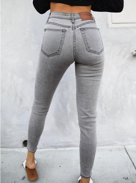 Grey Blakely High Waisted Skinny Jeans | SKB472068