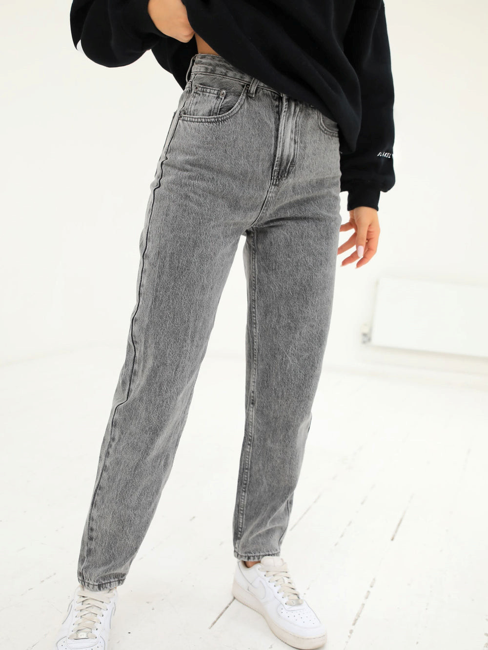 Grey Blakely Mom Jeans | XZF750634